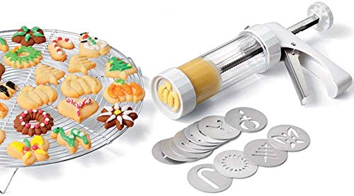 Pistola pressa per biscotti, strumento per la preparazione di biscotti portatile multifunzione staccabile con 16 dischi, adatto per torte, biscotti, crema, cioccolato, macchine per pasta manuali