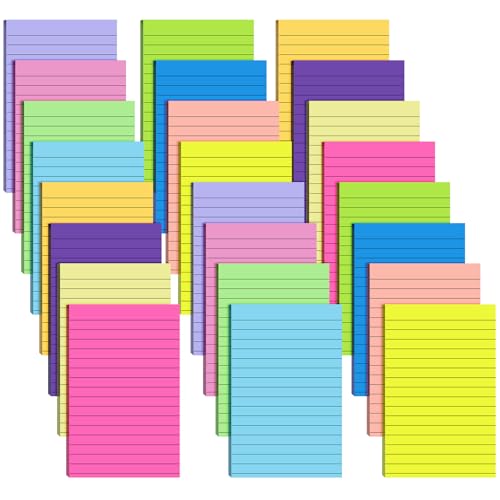 Blocs de notes adhésives lignées 10x15 cm lot de 24 pour listes de tâches