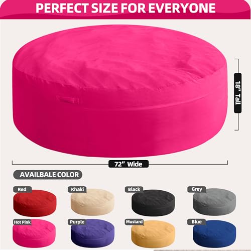 Image of HABUTWAY XX-Large Bean Bag Chair: Giant 7' Memory Foam Furniture Bean Bag Chairs for Adults with Microfiber Cover 7Ft (Hot Pink)