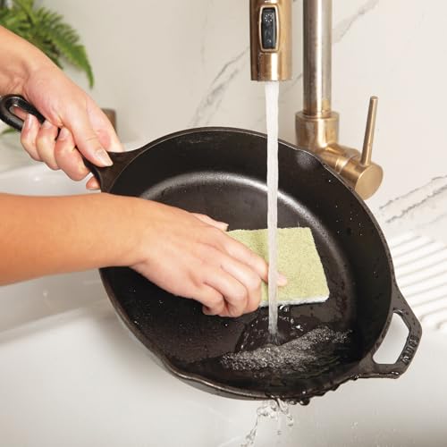 Image of Full Circle Heavy Duty Scrubber Sponge - Robust Agave Leaf & Plastic-Free Cellulose - Dual-Sided Dish Sponge for Cast Iron, Grill Grates & Oven Racks, 6 Pack