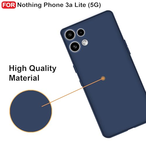 Image of CEDO Back Cover for Nothing Phone 3a Lite (5G) | Camera Bump Protection & Inner Velvet Fabric Lining | Ultra Slim Matte Soft Rubberised Case Cover (Blue)