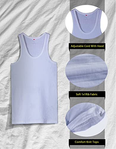 Tank Tops For Men 2 Pack,Cotton Classic Comfortable Breathable Sleeveless Solid Pajamas Tops(S,White) #TOP4