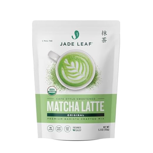 Jade Leaf Matcha Organic Café Style Sweetened Matcha Latte Premium Barista Crafted Mix - Original - Authentic Japanese Origin (5.3 Ounce Pouch)
