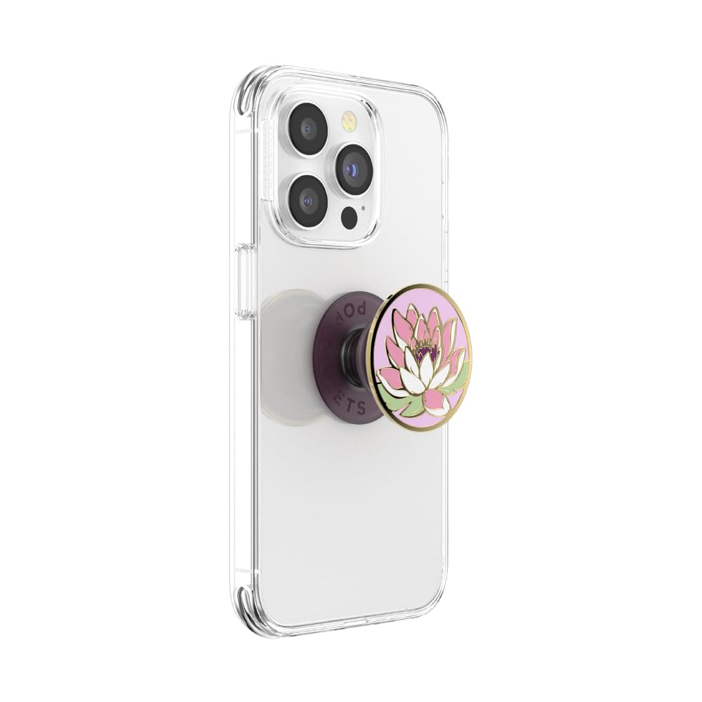 PopSockets: PopGrip Extendable Base and Handle with Interchangeable Top  for Smartphones and Tablets Water Lily