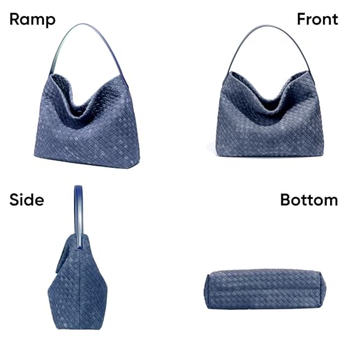 Image of Suede Woven Tote Bag for Women, Hobo Shoulder Bag for Work Travel
