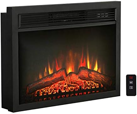 Amazon.com: PatioFestival 24 Inch Electric Fireplace Insert 1400W  Embeddedu0026Freestanding Realistic Log Flame Effect Heater with Remote  Control, 3 Adjustable Flame, Overheating Protection : Home u0026 Kitchen