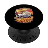Cute Cartoon Ice Cream Truck with Melting Cone PopSockets Adhesive PopGrip