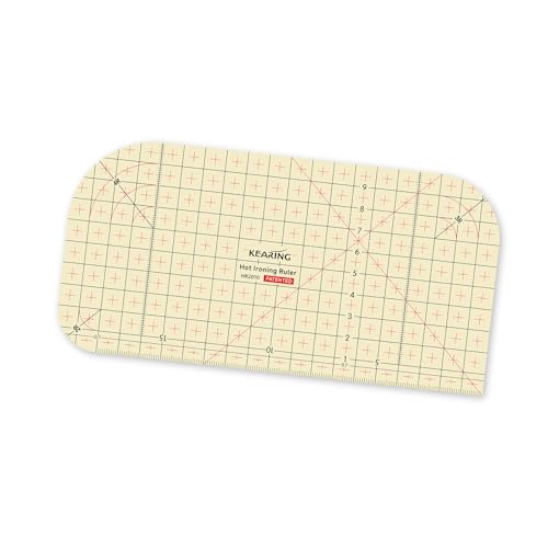 KEARING Bügellineal Hitzebeständig 20×10cm – Saumlineal zum Nähen, Patchwork & Basteln – Schneiderlineal & Bügelhilfe für präzises Bügeln
