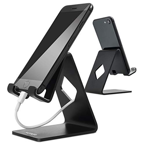 HOTOR Solid Aluminum Desk Desktop Stand for iPhone 6 6 plus 4 4s 5 5s 5c iPad 2/3 air mini/Samsung Galaxy S3/5 HTC ONE M7 Blackberry Tablet Tab Google Nexus Lumia and other Smartphone,Black
