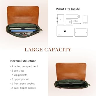 ECOSUSI Laptop Bag for Women Vegan Leather Messenger Bag Fashion Briefcase Backpack 15.6 inch Computer Satchel Bag