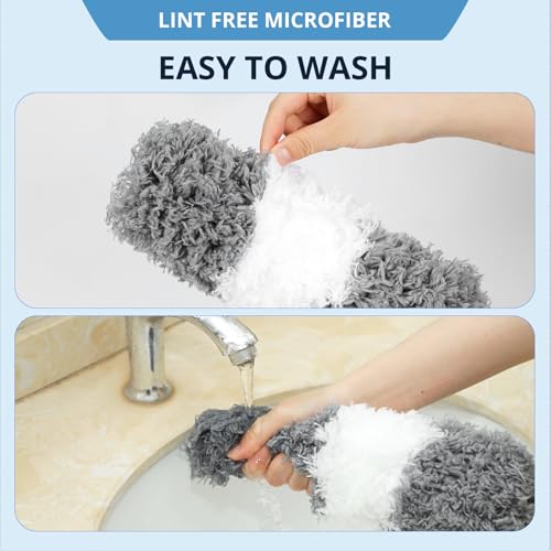 Image of ZZ LAZYCOTTAGE Microfiber Feather Duster for High Reach, Lightweight Ceiling Fan Cleaner, 91.5 inch Telescopic Pole, Cobweb Duster with Extension Pole for Home & Car