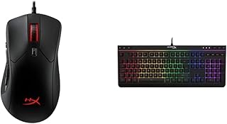 HyperX Pulsefire Raid – Ergonomic – 11-button programmable RGB Gaming Mouse & HyperX Alloy Core RGB Membrane Gaming Keyboard (UK Layout)