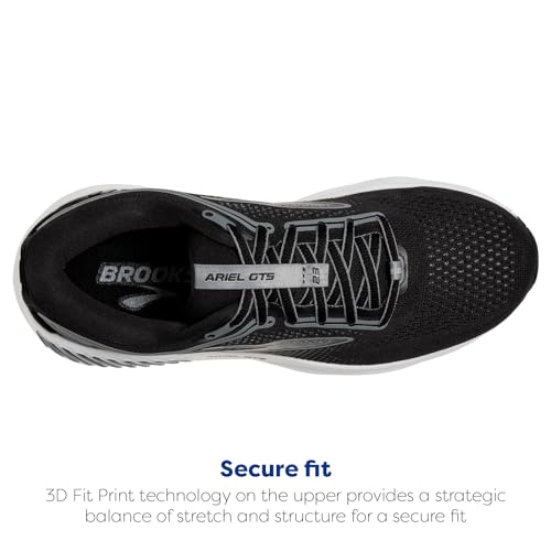 Brooks Brooks Women’s Ariel GTS 23 Supportive Running Shoe - Black/Grey/White - 10 X-Wide