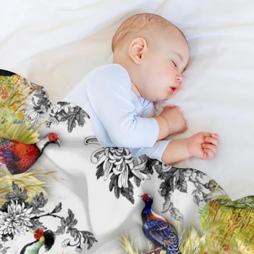 Couverture microfibre oiseau et fleurs 150x200 cm pour lit - 7