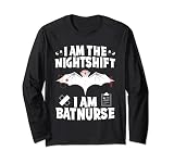 I Am The Nightshift I Am Bat Nurse Halloween Nursing Job Long Sleeve T-Shirt