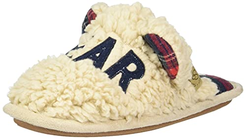Dearfoams Women's Buffalo Check Lil Bear Scuff Slipper