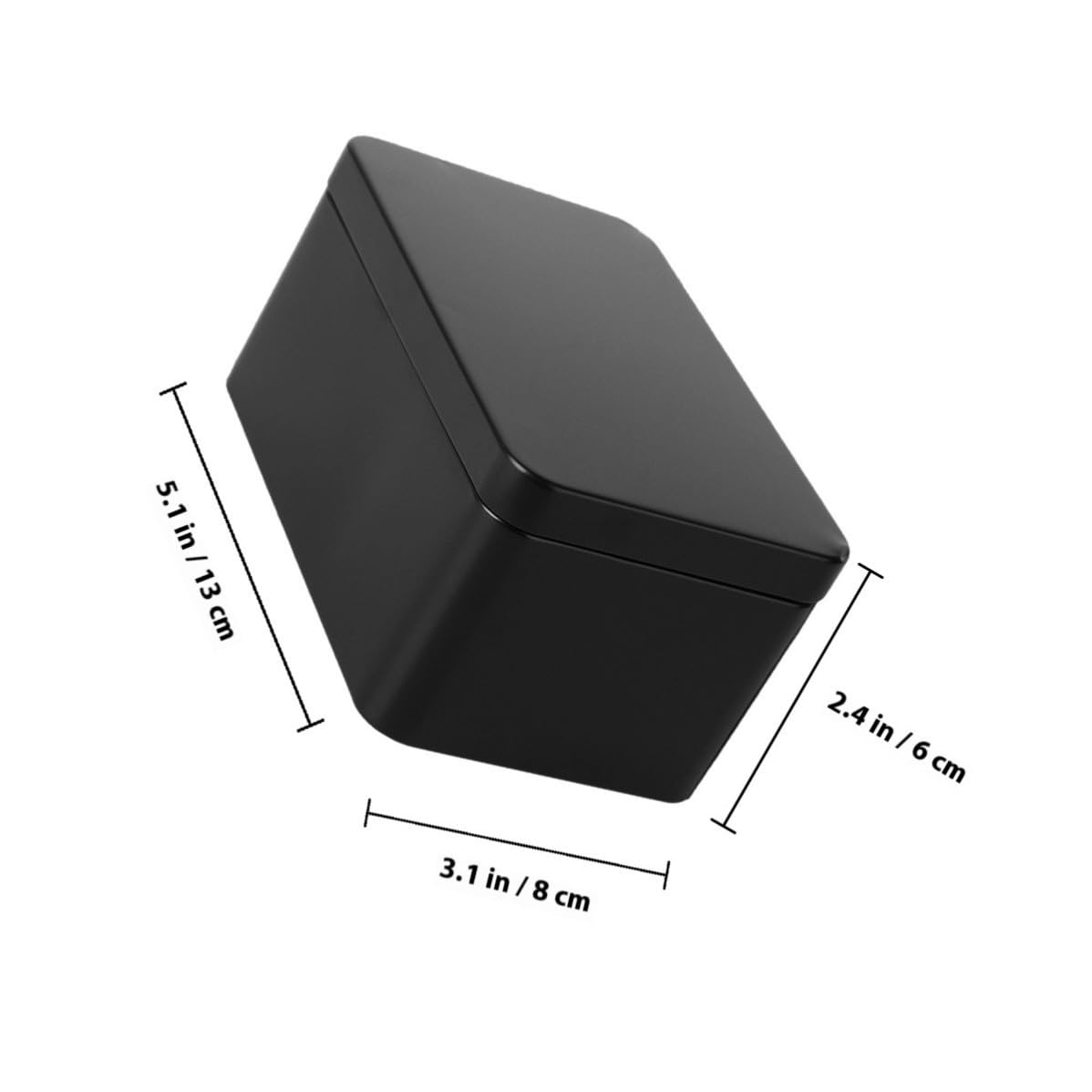 jojofuny Caja de Hojalata Organizador Compacto Rectangular Negra para Almacenar Té Bordes sin Costuras y Cierre Fácil para Almacenamiento Hogar y Viajes