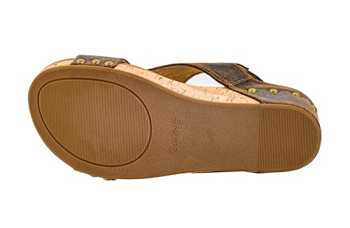 Image of Corkys Footwear Womens Carley Wedges, Featuring Corkys EVA Foam Cushioned Insoles, A 2.5 Inch Heel, Lightweight For All Day Wear, And Hook And Loop Closure