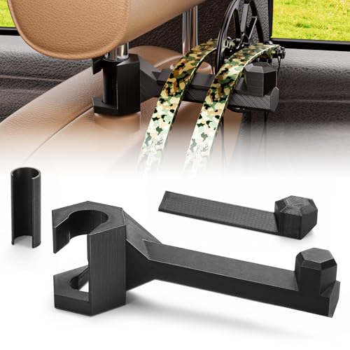 Universal Bow Hanger for Truck, Bow Holder for Headrest, Easy To Install, Quick Attach Bows Hooks for Vehicle Hunting Storage & Archery Transport, Durable Gear Organizer Hanger for Car, Truck & SUV