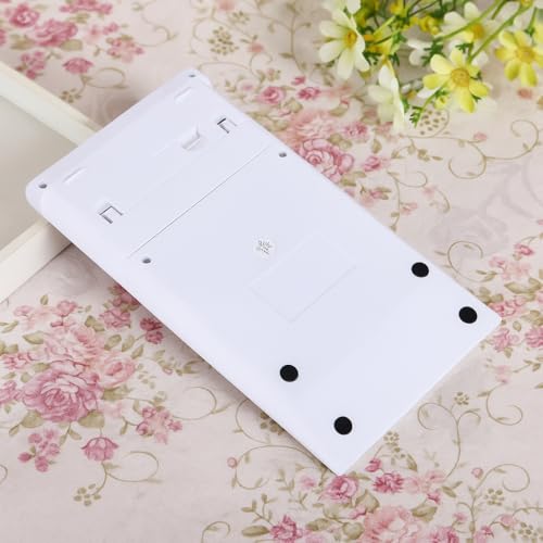 Image of Ultra Slim Desktop Basic Calculator ? Dual Power, Large Display, Soft Keypad, Lightweight & Portable ? Perfect for Office, School & Home Use (White)