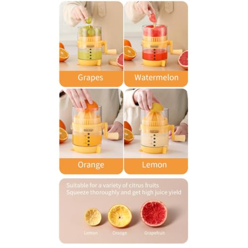 Exprimidor manual de naranjas sin salpicaduras con medidor para exprimir limones 5