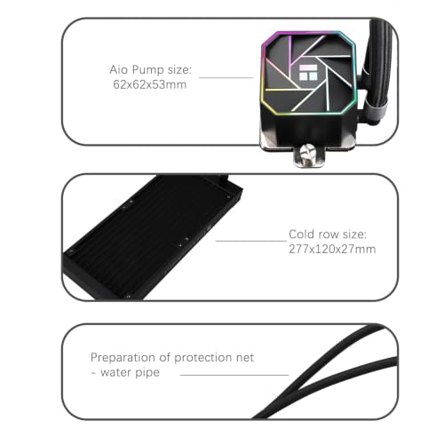 Image of TR-Thermalright Aqua Elite 240 V3 Aio CPU Cooler-240mm Liquid Cooler,2x120mm ARGB Cooling Fan,Easy Installation,Compatible with AM5 /AM4, LGA1851 /1700 /115X /1200 /2011, Black
