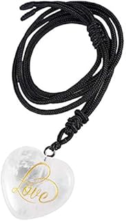 Nupuyai Crystal Heart Stone Necklace for Women, Engraved Letter Love Stone Pendant with Adjustable Cord, Reiki Healing Meditation