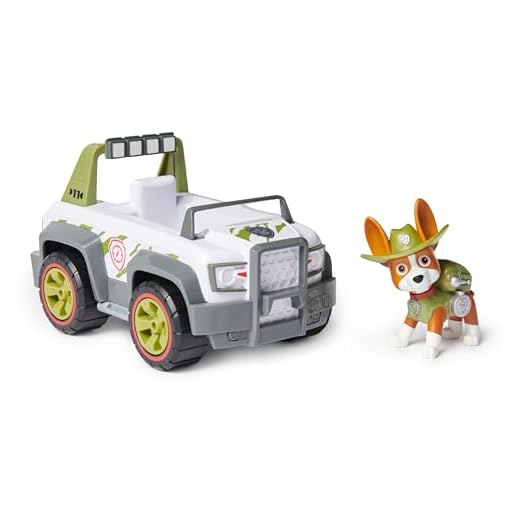 Paw Patrol, Veicolo Jungle Cruiser di Tracker, Veicolo e Personaggio Tracker, Giochi Bambini, 3+ anni