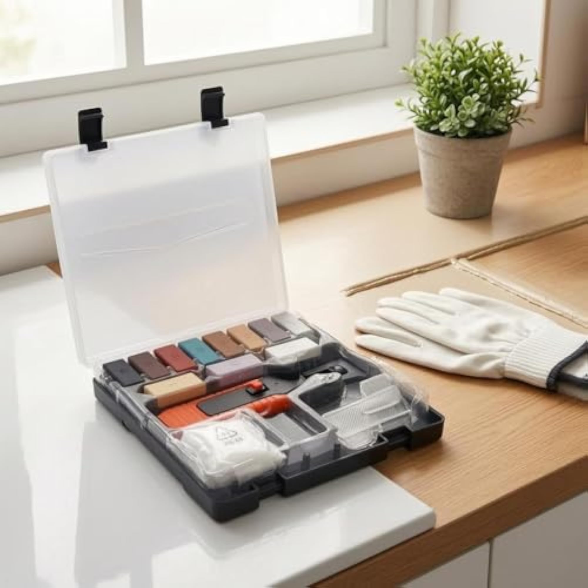 Clear-Lidded Case Tile Repair Kit, Handheld Tile Scratch Repair