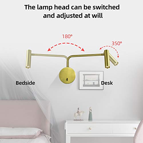 Applique murale à bras oscillant LED 3W 3000K liseuse orientable