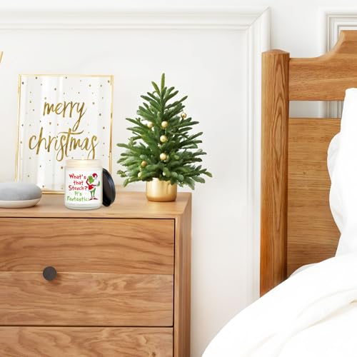 Velas de Natal engraçadas, velas perfumadas de Natal Grinchs, velas de soja de 255 g para decoração