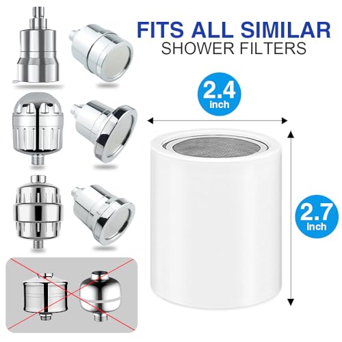 AMORIX 15 Stage Shower Filter Replacement Cartridge Reducing Chlorine Shower Water Head Filter for Hard Water Heavy Metal Impurity, Improve Skin Hair, Fit Any Similar Design Shower Water Filter