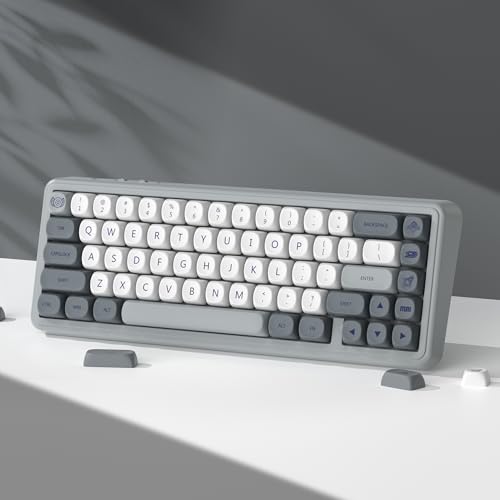 Image of dagaladoo PBT Keyboard keycaps,White /Grey moa keycaps