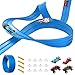 5M Race Car Track Flexible Race Track for Kids, Speed Race Track Car Ramp Tracks Toy with 4 Alloy Cars, Toy Car Ramp Rolls up Portable Dual Racetrack for Jumps Loops Ramps, Gifts for Ages 3+ (Blue)