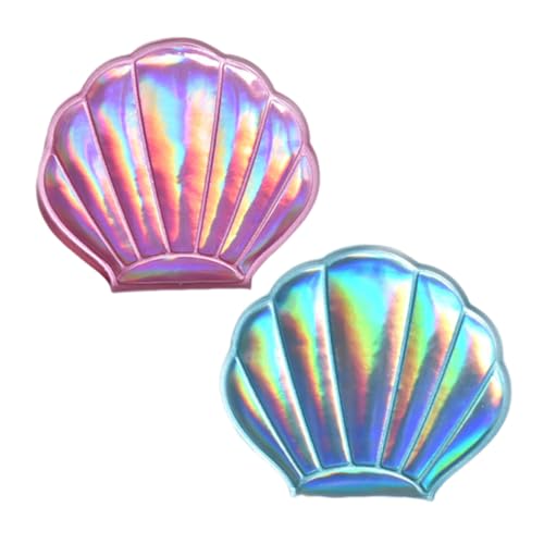 Specchio Compatto,2 Pezzi,Borsetta di 1x/2x Ingranditore,Specchio Portatile,senza Distorsioni,per Viaggio,a Regalo,Pieghevole Specchietto,Multicolore