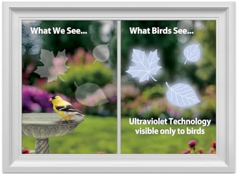 WindowAlert Leaf Medley Anti-Collision Decal - UV-Reflective Window Decal to Protect Wild Birds from Glass Collisions 2-Pack - Made in The USA - 1