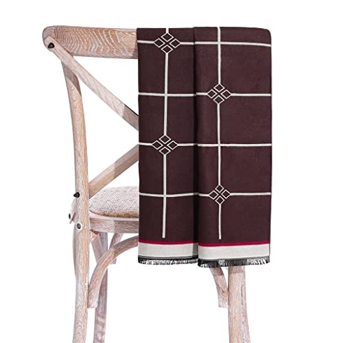 Gppzm Men's Scarf For Fall And Winter Warmth Brushed Bib Chinese Auspicious Plaid Casual Scarf (Color : A, Size : 170 * 30Cm) #TOP12