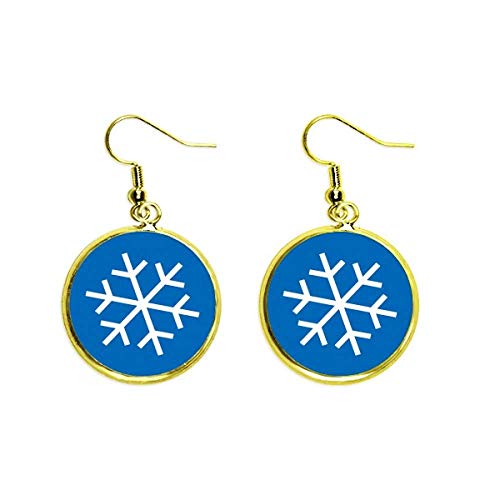 Pendientes de copo de nieve azul para cenas y eventos de invierno