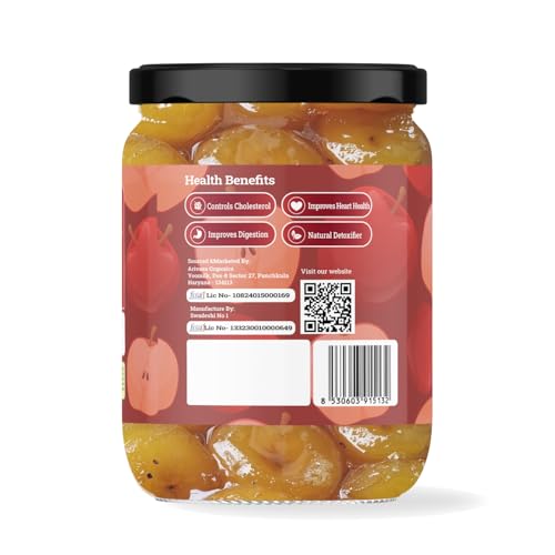 Image of Arivasa Organics Apple Murabba with Honey (500g) Delicious Kashmiri Apple Fruit Sweet Preserve, Rich in Antioxidants, Fibre & Immunity | Mouth-Watering Sweet Snack Marmalade Jar - Ghar ka Seb Murabba