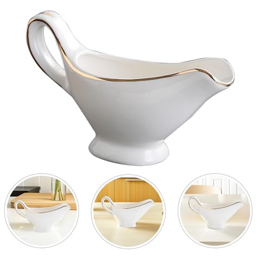 Packove Molheira de Cerâmica, Cremeira de Cerâmica, Jarra para Molho, Molheira para Leite, Jarra de Porcelana para Molhos, Utensílios de Cozinha (300 Ml)