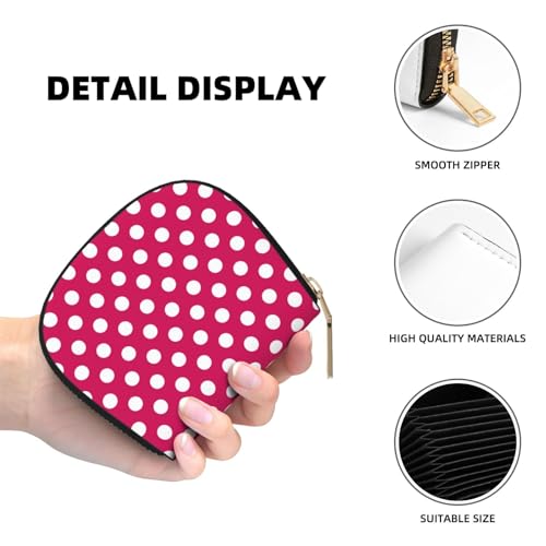 Bright Pink Polka Dot Print (b) Credit Card Holder for Women, Card Case Wallet, Leather Credit Cards Holder Wallet4