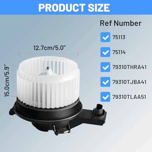 AZ-HAPPYMALL HVAC Heater Blower Motor - Compatible with Honda & Acura 2017-2024 CR-V, 2018-2024 Odyssey, 2019-2024 RDX, Replace# 75113, Front Side by AZ-HAPPYMALL - Image 3