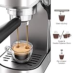 wirsh Espresso Machine20 Bar Espresso Maker with Commercial Steamer for Latte and Cappuccino Expresso Coffee Machine with 42 oz Removable Water TankStainless Steel Home Barista