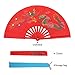 Chinese Tai Chi Folding Fan, Right Hand Wushu Dance Practice Training Fan, Red Tai Chi Martial Arts Kung Fu bamboos Fan, for Men and Women Performance, Festival, Dance, Decorations(Red)