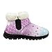 Pointodoor Fish Scale Pattern Girls Winter Boots Non Slip Ankle Booties Toddler Fashion Cozy Fleece Walking Tennis Shoes Slip On Snow Boots for Winter