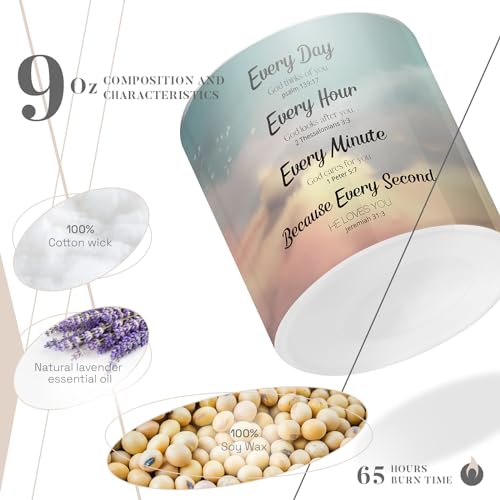 Bible-Verse-Candle-Christian-Gifts-Christian-Gifts-for-Women-with-Inspirational-Thoughts-and-Prayers-Religious-Spiritual-Catholic-Gifts-for-Women-Men-9-oz-Lavender-Scented-Candles