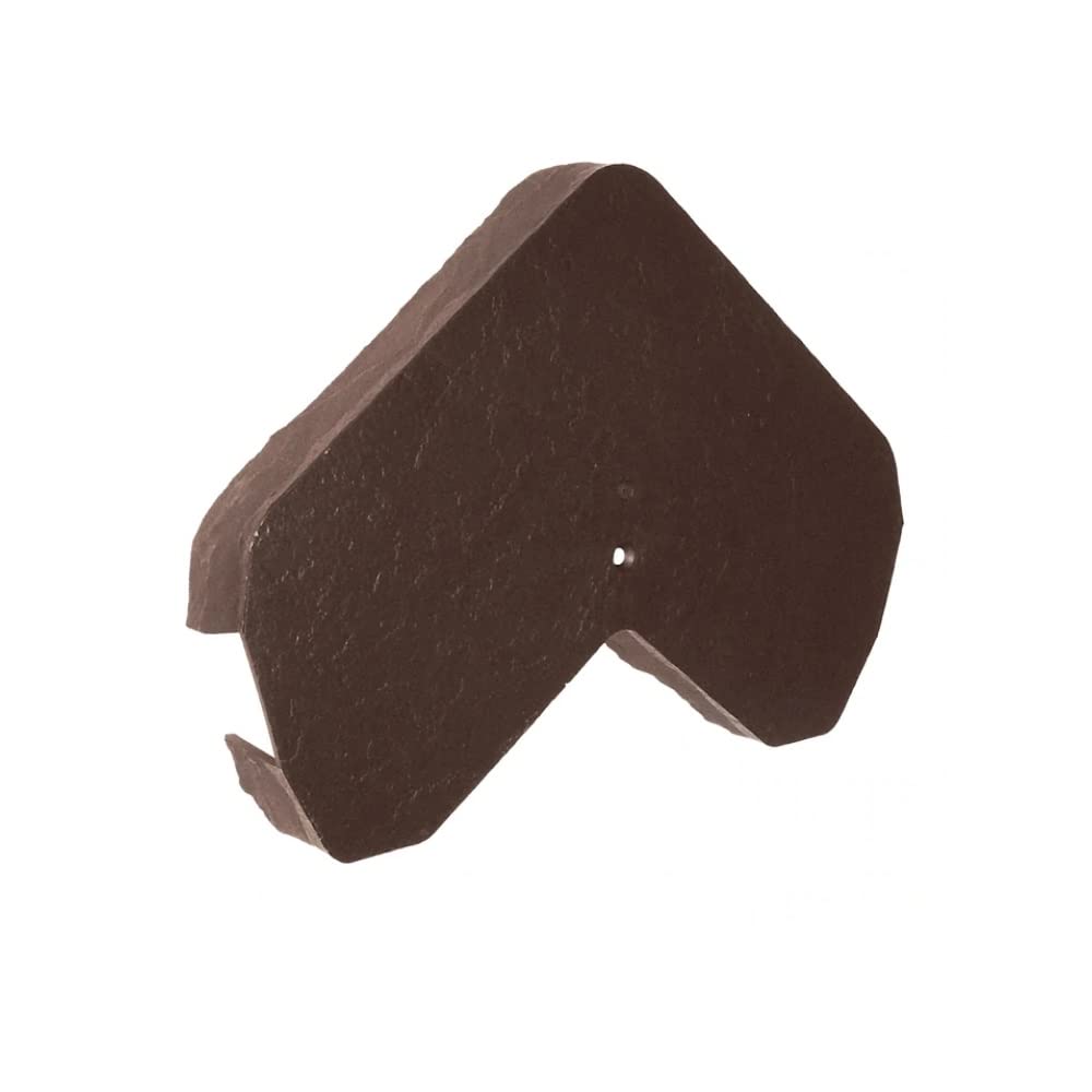 Envirotile Plastic Roof Tiles - Gable/Ridge End Cap - Brown - Slate Effect Finish