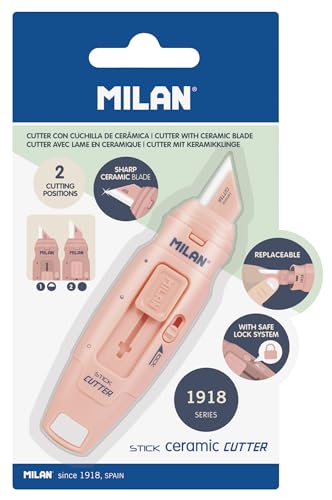 MILAN® Blíster cúter hoja cerámica STICK serie 1918, rosa