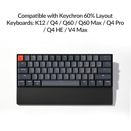 Image of Ergonomic Silicone Wrist Rest for Keychron K12 / Q4 / Q60 / Q60 Max / Q4 Pro / Q4 HE / V4 / V4 Max, 12.04 inch Honeycomb Non-Slip Palm Rest, 60% Compact Mechanical Keyboard Support with Typing Pain Relief