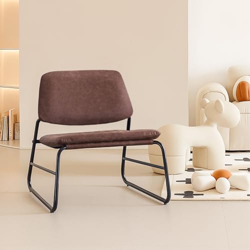 Sillón Armless Detallado Tufted Marrón miniatura 3
